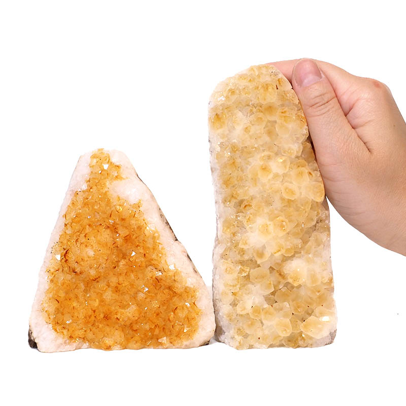 1.27kg Citrine Crystal Geode Specimen Set 2 Pieces S916 4 Citrine Crystal Geode Specimen Set 2 Pieces S916 | Himalayan Salt Factory