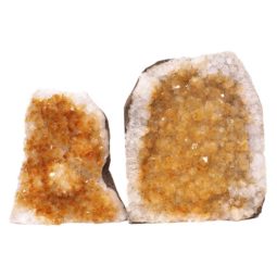 Citrine Crystal Geode Specimen Set 2 Pieces S917 | Himalayan Salt Factory
