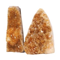 Citrine Crystal Geode Specimen Set 2 Pieces S919 | Himalayan Salt Factory
