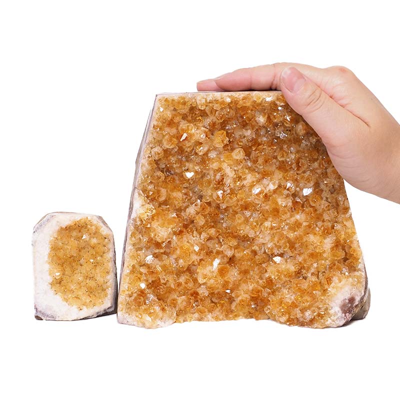 2.63kg Citrine Crystal Geode Specimen Set 2 Pieces S923 4 Citrine Crystal Geode Specimen Set 3 Pieces S923 | Himalayan Salt Factory