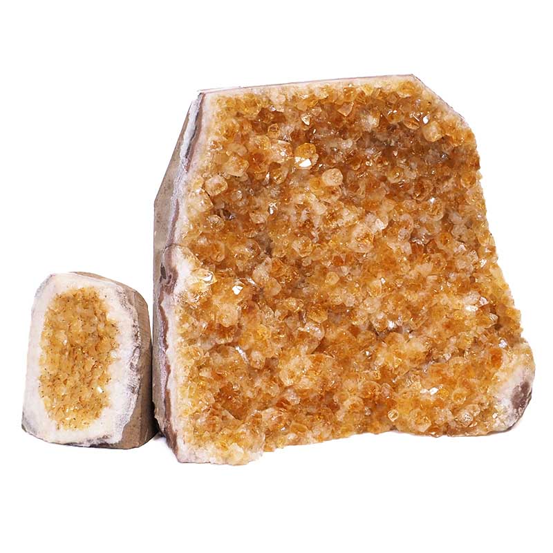 2.63kg Citrine Crystal Geode Specimen Set 2 Pieces S923 5 Citrine Crystal Geode Specimen Set 3 Pieces S923 | Himalayan Salt Factory