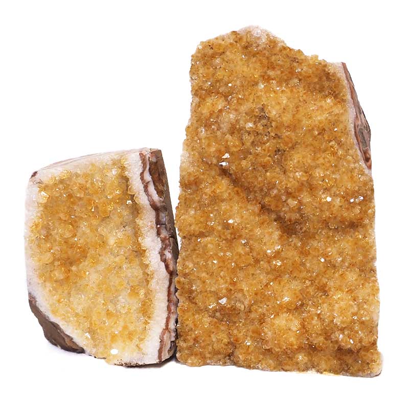 2.08kg Citrine Crystal Geode Specimen Set 2 Pieces S924 3 Citrine Crystal Geode Specimen Set 3 Pieces S924 | Himalayan Salt Factory