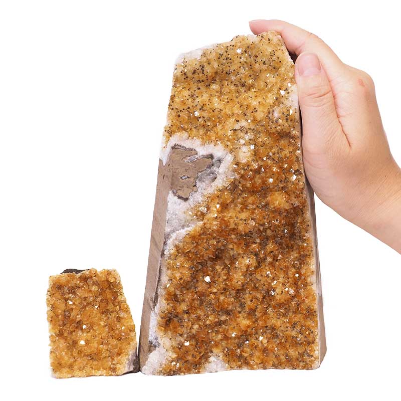 2.90kg Citrine Crystal Geode Specimen Set 2 Pieces S930 4 Citrine Crystal Geode Specimen Set 3 Pieces S930 | Himalayan Salt Factory