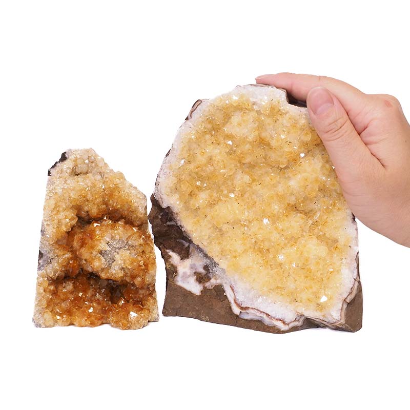 1.88kg Citrine Crystal Geode Specimen Set 2 Pieces S934 4 Citrine Crystal Geode Specimen Set 3 Pieces S934 | Himalayan Salt Factory