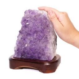 1.53kg Natural Amethyst Crystal Lamp with Timber Base DS665 7 Natural Amethyst Crystal Lamp with Timber Base DS665 | Himalayan Salt Factory