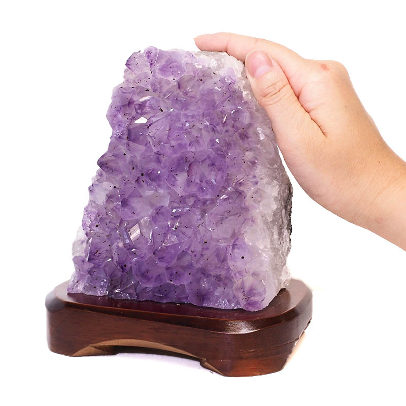1.53kg Natural Amethyst Crystal Lamp with Timber Base DS665 5 Natural Amethyst Crystal Lamp with Timber Base DS665 | Himalayan Salt Factory