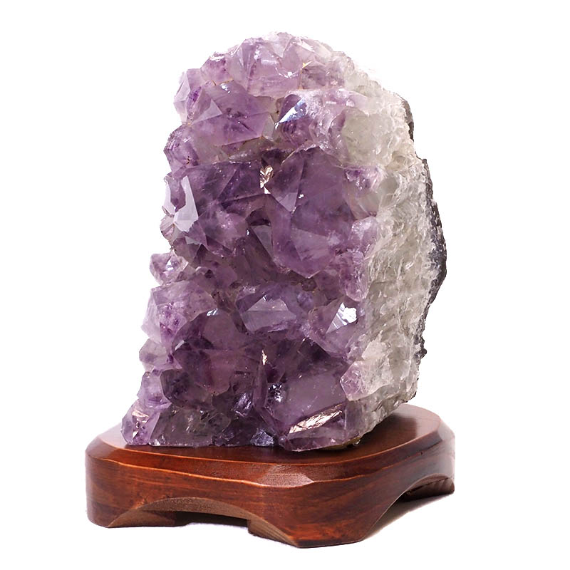 1.79kg Natural Amethyst Crystal Lamp with Timber Base DS667 3 Natural Amethyst Crystal Lamp with Timber Base DS667 | Himalayan Salt Factory