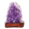 Natural Amethyst Crystal Lamp with Timber Base DS669 | Himalayan Salt Factory