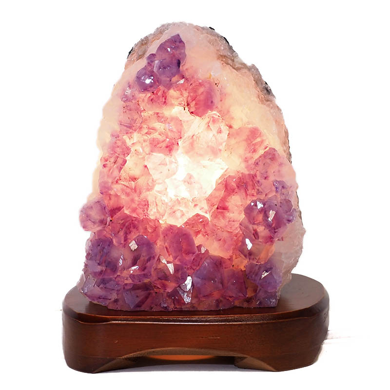 1.75kg Natural Amethyst Crystal Lamp with Timber Base DS669 4 Natural Amethyst Crystal Lamp with Timber Base DS669 | Himalayan Salt Factory