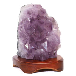 Natural Amethyst Crystal Lamp with Timber Base DS671 | Himalayan Salt Factory