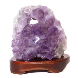 Natural Amethyst Crystal Lamp with Timber Base DS673 | Himalayan Salt Factory