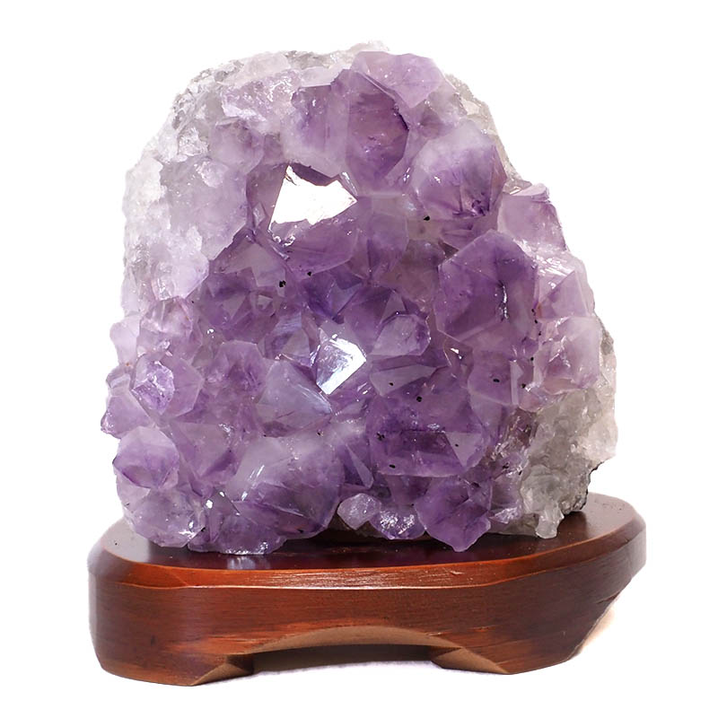 2.19kg Natural Amethyst Crystal Lamp with Timber Base DS673 3 Natural Amethyst Crystal Lamp with Timber Base DS673 | Himalayan Salt Factory