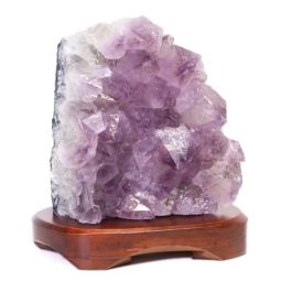 Natural Amethyst Crystal Lamp with Timber Base DS674 | Himalayan Salt Factory