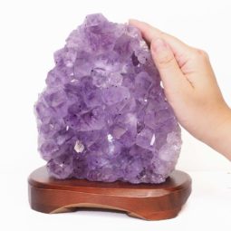 2.60kg Natural Amethyst Crystal Lamp with Timber Base DS679 6 Natural Amethyst Crystal Lamp with Timber Base DS679-1 | Himalayan Salt Factory