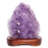 2.60kg Natural Amethyst Crystal Lamp with Timber Base DS679 2 Natural Amethyst Crystal Lamp with Timber Base DS679 | Himalayan Salt Factory