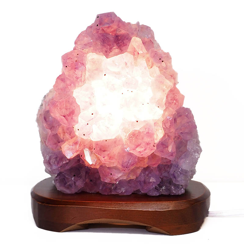 2.60kg Natural Amethyst Crystal Lamp with Timber Base DS679 5 Natural Amethyst Crystal Lamp with Timber Base DS679-2 | Himalayan Salt Factory