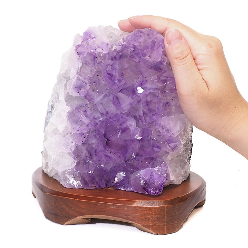 3.01kg Natural Amethyst Crystal Lamp with Timber Base DS680 5 Natural Amethyst Crystal Lamp with Timber Base DS680-1 | Himalayan Salt Factory