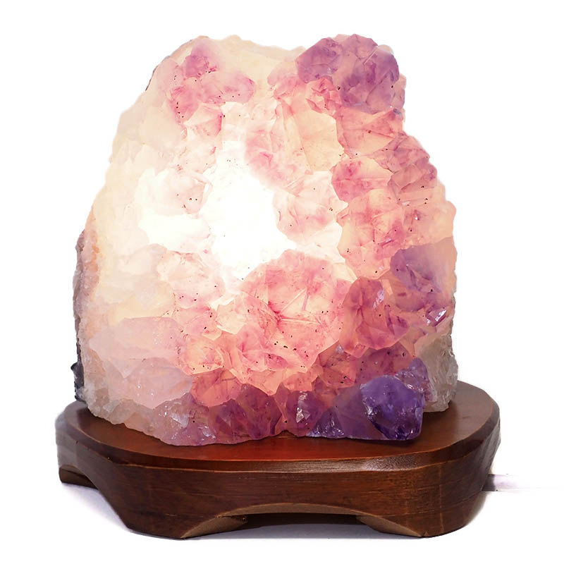 3.01kg Natural Amethyst Crystal Lamp with Timber Base DS680 4 Natural Amethyst Crystal Lamp with Timber Base DS680-2 | Himalayan Salt Factory