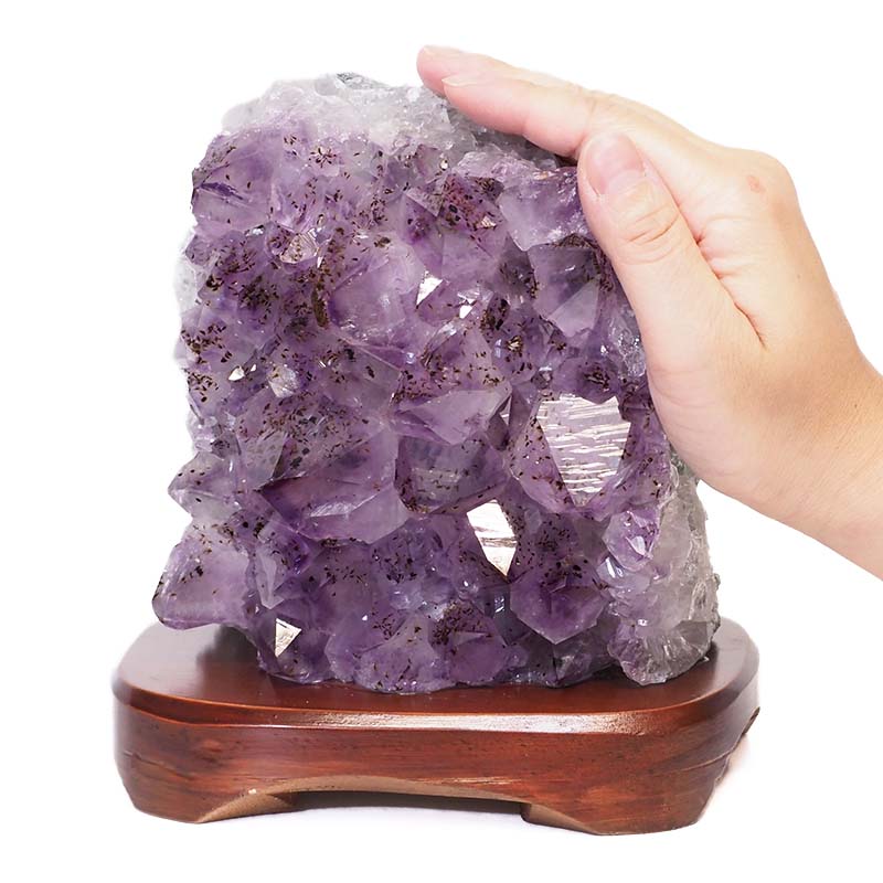 2.33kg Natural Amethyst Crystal Lamp with Timber Base DS682 5 Natural Amethyst Crystal Lamp with Timber Base DS682-1 | Himalayan Salt Factory