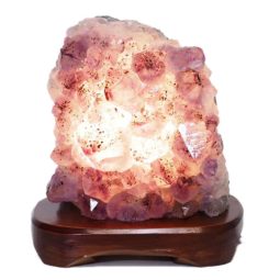 2.33kg Natural Amethyst Crystal Lamp with Timber Base DS682 6 Natural Amethyst Crystal Lamp with Timber Base DS682-2 | Himalayan Salt Factory