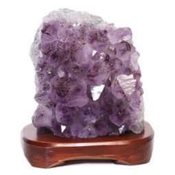 Natural Amethyst Crystal Lamp with Timber Base DS682 | Himalayan Salt Factory