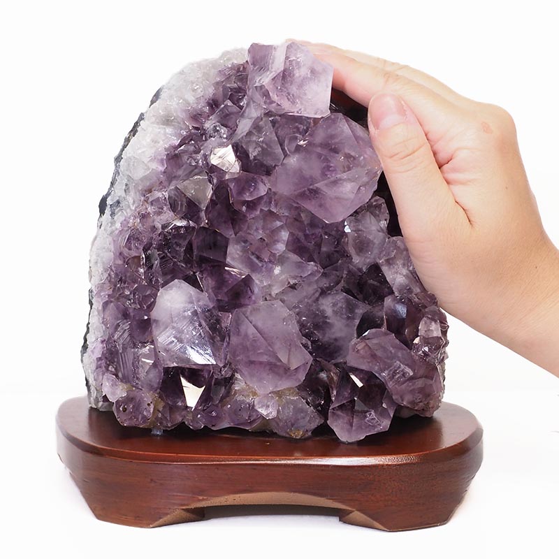 2.18kg Natural Amethyst Crystal Lamp with Timber Base DS683 5 Natural Amethyst Crystal Lamp with Timber Base DS683-1 | Himalayan Salt Factory