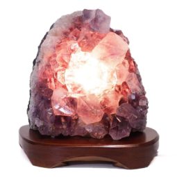 2.18kg Natural Amethyst Crystal Lamp with Timber Base DS683 6 Natural Amethyst Crystal Lamp with Timber Base DS683-2 | Himalayan Salt Factory