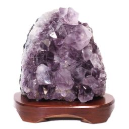 Natural Amethyst Crystal Lamp with Timber Base DS683 | Himalayan Salt Factory