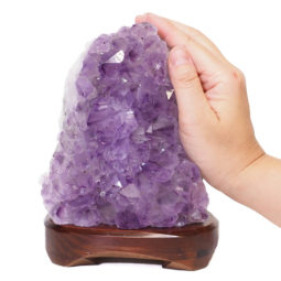 1.71kg Natural Amethyst Crystal Lamp with Timber Base DS687 7 Natural Amethyst Crystal Lamp with Timber Base DS687-1 | Himalayan Salt Factory