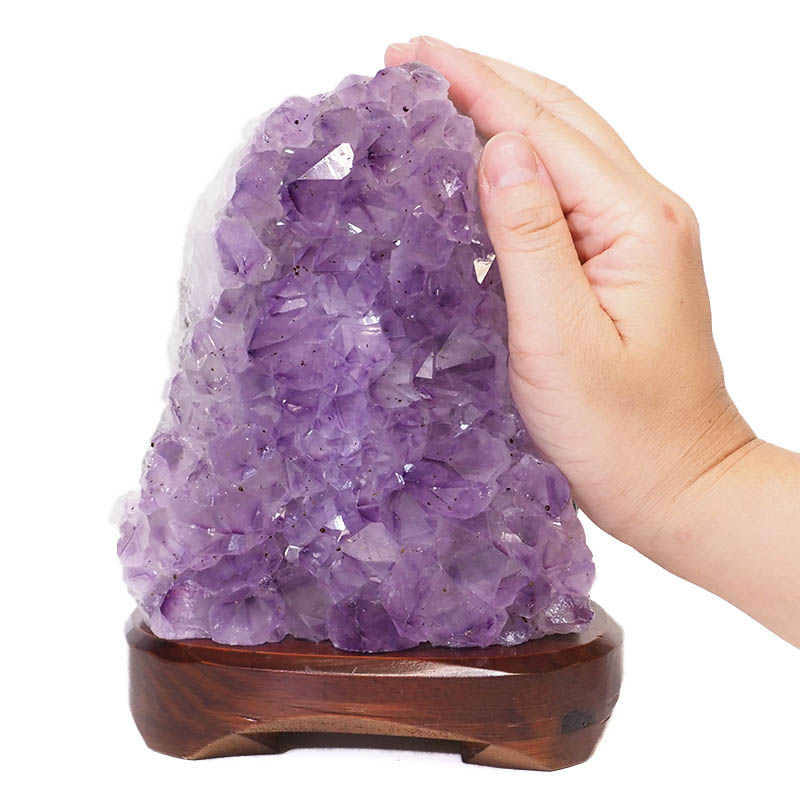 1.71kg Natural Amethyst Crystal Lamp with Timber Base DS687 5 Natural Amethyst Crystal Lamp with Timber Base DS687-1 | Himalayan Salt Factory