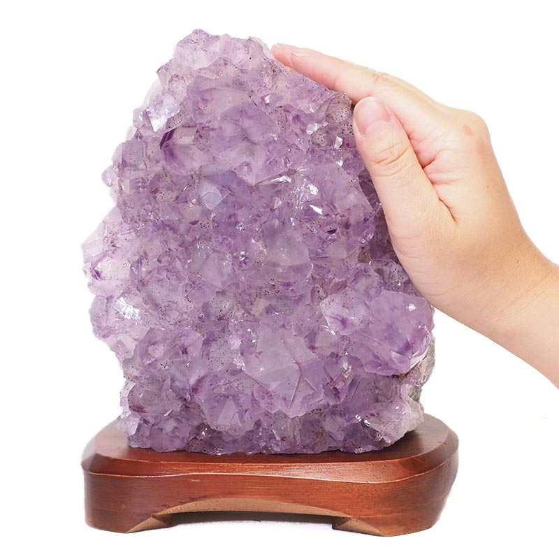 2.72kg Natural Amethyst Crystal Lamp with Timber Base DS689 5 Natural Amethyst Crystal Lamp with Timber Base DS689-1 | Himalayan Salt Factory