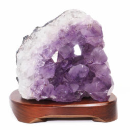 Natural Amethyst Crystal Lamp with Timber Base DS693 | Himalayan Salt Factory