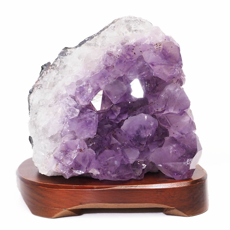 2.69kg Natural Amethyst Crystal Lamp with Timber Base DS693 3 Natural Amethyst Crystal Lamp with Timber Base DS693 | Himalayan Salt Factory