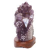 Natural Amethyst Crystal Lamp with Timber Base DS694 | Himalayan Salt Factory