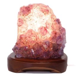 Natural Amethyst Crystal Lamp with Timber Base DS697-2 | Himalayan Salt Factory