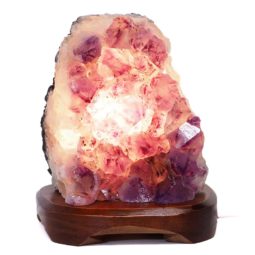 2.32kg Natural Amethyst Crystal Lamp with Timber Base DS702 6 Natural Amethyst Crystal Lamp with Timber Base DS702-2 | Himalayan Salt Factory