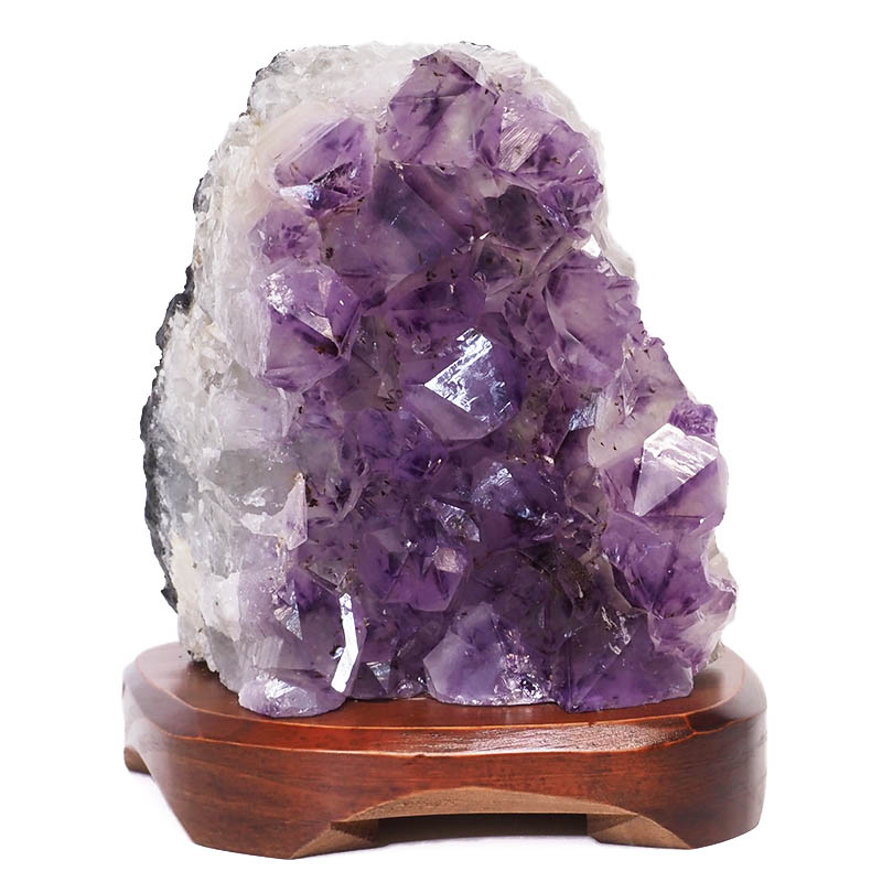 2.32kg Natural Amethyst Crystal Lamp with Timber Base DS702 3 Natural Amethyst Crystal Lamp with Timber Base DS702 | Himalayan Salt Factory