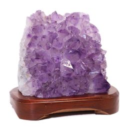 Natural Amethyst Crystal Lamp with Timber Base DS704 | Himalayan Salt Factory