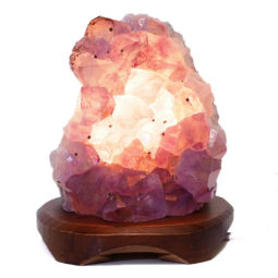 1.99kg Natural Amethyst Crystal Lamp with Timber Base DS708 6 Natural Amethyst Crystal Lamp with Timber Base DS708 | Himalayan Salt Factory