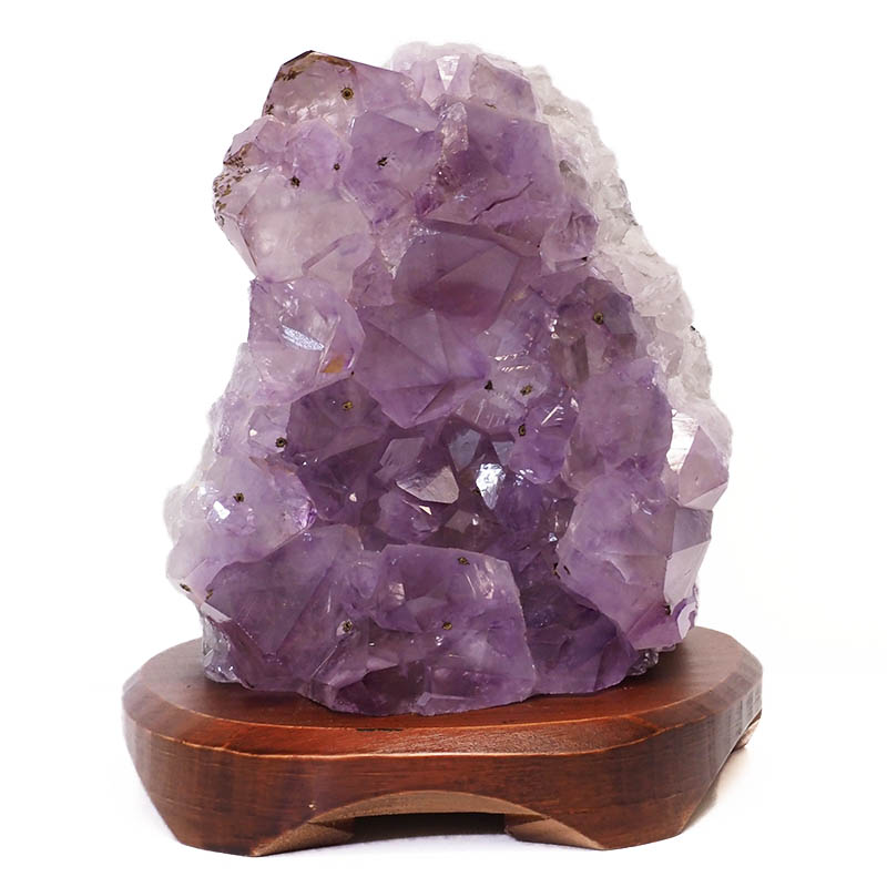 1.99kg Natural Amethyst Crystal Lamp with Timber Base DS708 3 Natural Amethyst Crystal Lamp with Timber Base DS708 | Himalayan Salt Factory