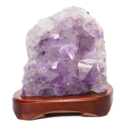Natural Amethyst Crystal Lamp with Timber Base DS712 | Himalayan Salt Factory
