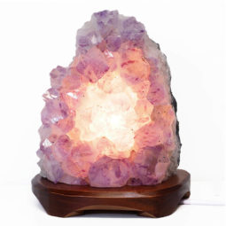 3.24kg Natural Amethyst Crystal Lamp with Timber Base DS714 6 Natural Amethyst Crystal Lamp with Timber Base DS714 | Himalayan Salt Factory