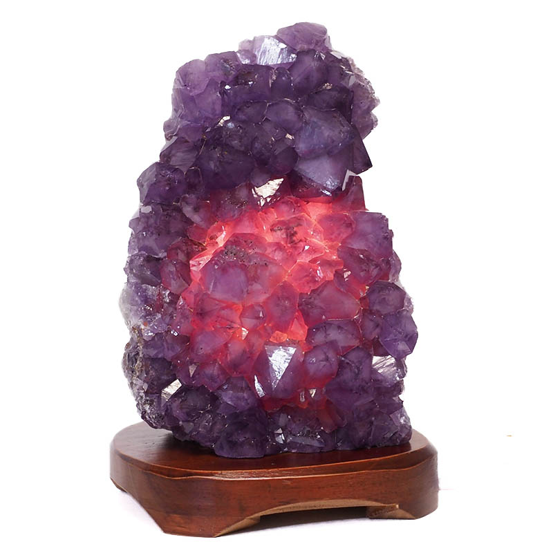 2.52kg Natural Amethyst Crystal Lamp with Timber Base DS715 4 Natural Amethyst Crystal Lamp with Timber Base DS715 | Himalayan Salt Factory