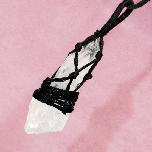 Natural Clear Quartz Netted Necklace P006 For Sale - AfterPay Available