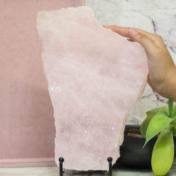 Natural Sliced Rose Quartz Crystal Lamp J69 | Himalayan Salt Factory