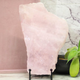 Natural Sliced Rose Quartz Crystal Lamp J69 | Himalayan Salt Factory