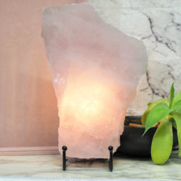 Natural Sliced Rose Quartz Crystal Lamp J69 | Himalayan Salt Factory