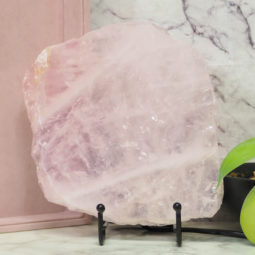 Natural Sliced Rose Quartz Crystal Lamp J70 | Himalayan Salt Factory