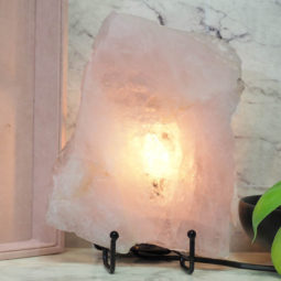 Natural Sliced Rose Quartz Crystal Lamp J74 7 Natural Sliced Rose Quartz Crystal Lamp J73 | Himalayan Salt Factory