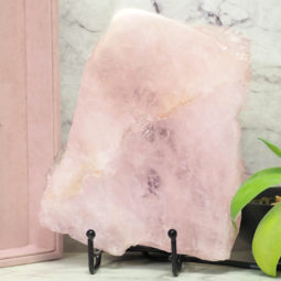 Natural Sliced Rose Quartz Crystal Lamp J73 | Himalayan Salt Factory
